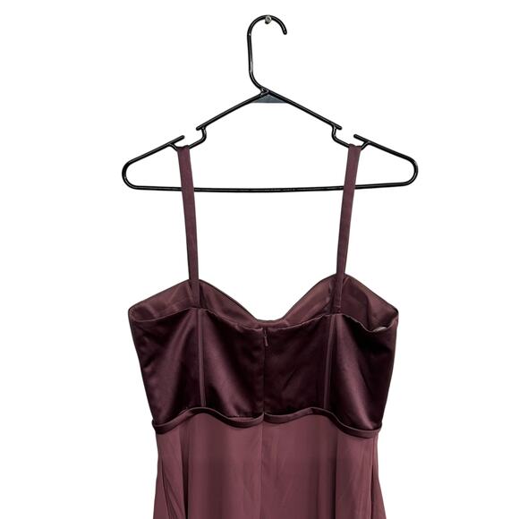 Romantic Glam Hi‎ Low Dress DB Studio Satin Bodice Chianti Dark Feminine Size 12 - Picture 3 of 9